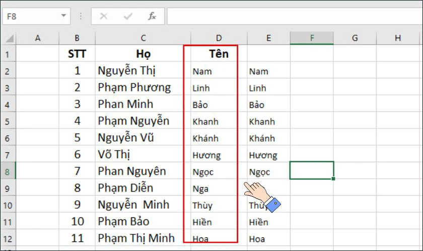Sao chép cột mới và dán lại dưới dạng Values