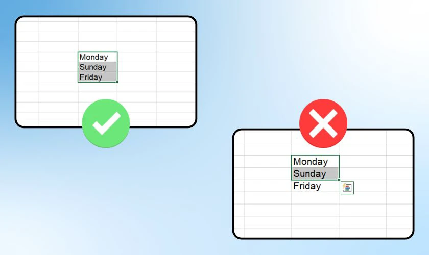 Sắp xếp sai do không chọn toàn bộ bảng dữ liệu