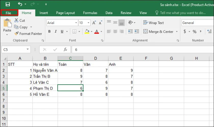 Sao chép công thức Cách so sánh 2 file Excel bằng Compare and Merge Workbooks