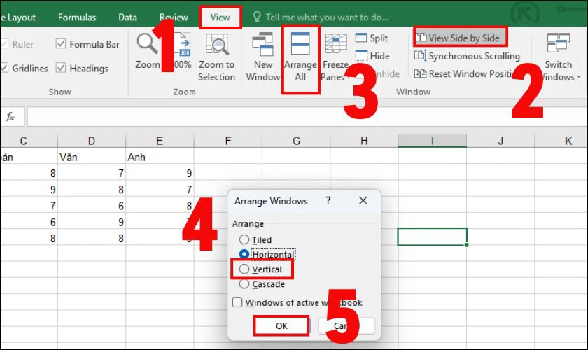 So sánh 2 file Excel bằng View Side by Side