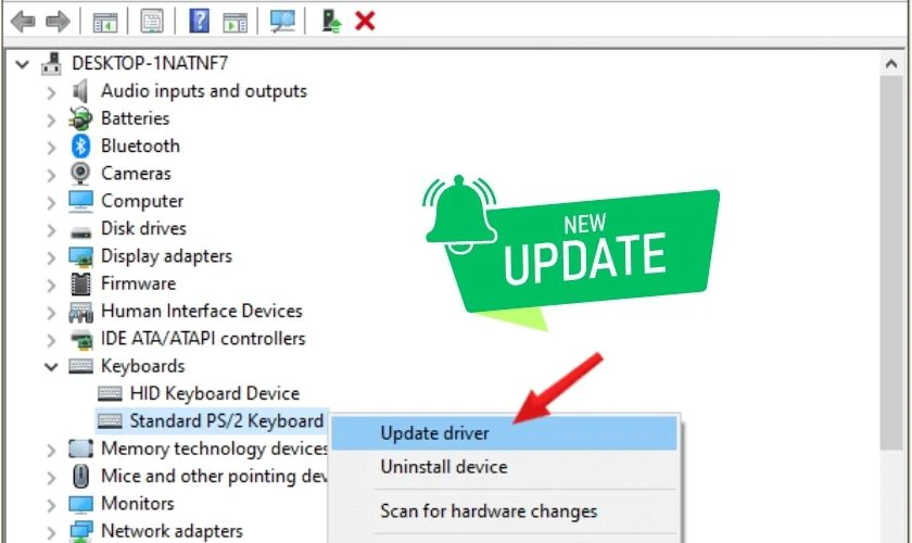 Cập nhật Driver bàn phím