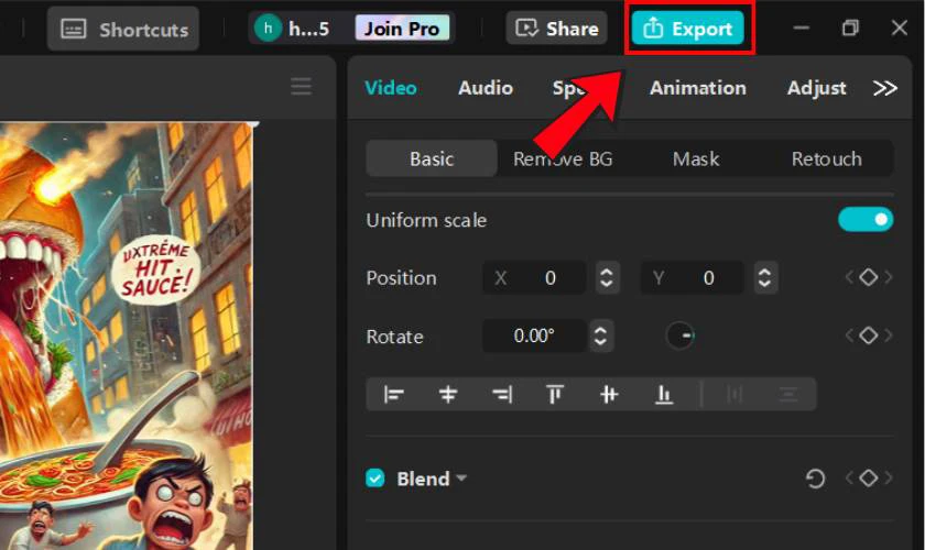 Cách sử dụng CapCut xuất video