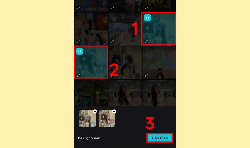 Chọn các hình ảnh hoặc video phù hợp