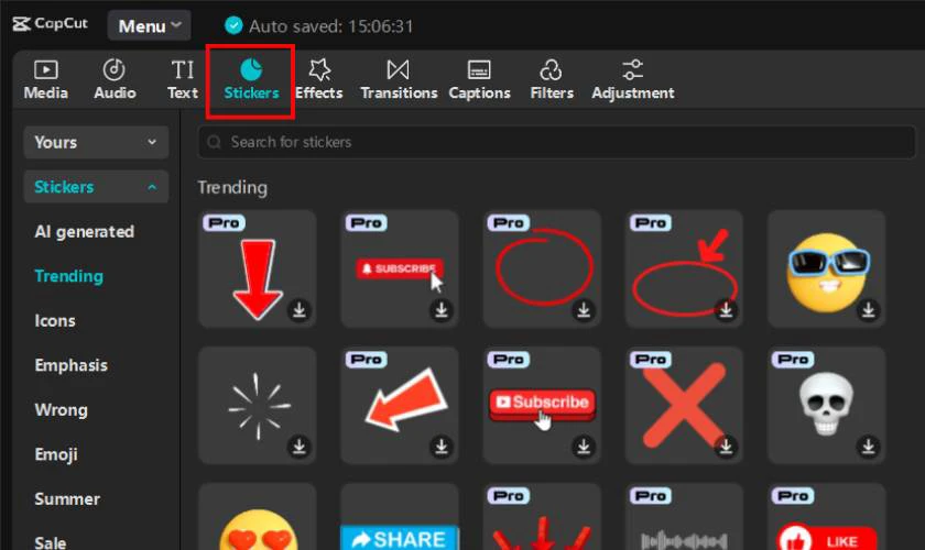 Kho sticker đa dạng từ dễ thương