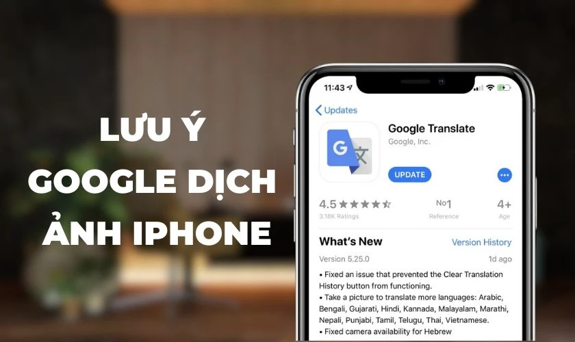 Cách sử dụng Google dịch bằng hình ảnh trên iPhone