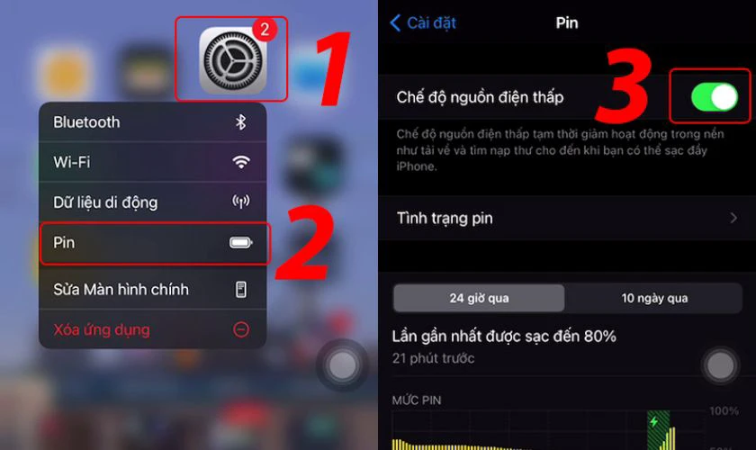 Bật chế độ nguồn điện thấp