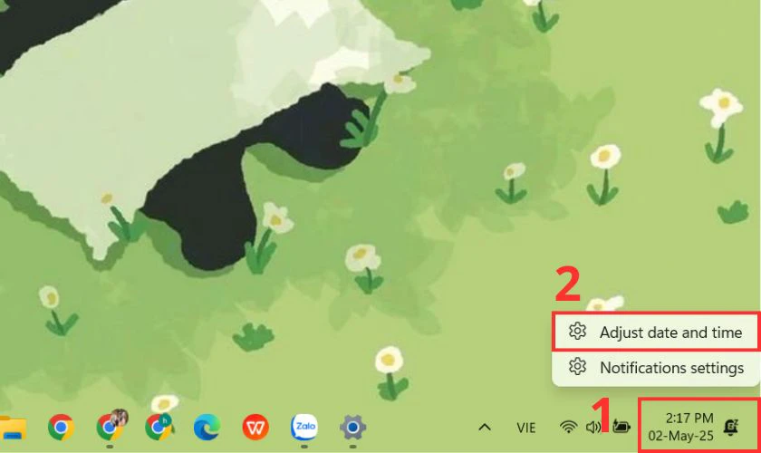 Cách cài đặt ngày và giờ trên laptop