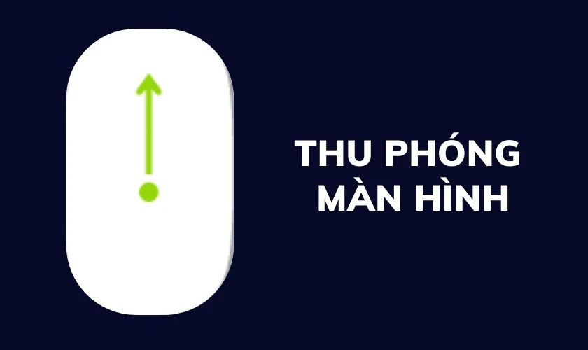 Giữ phím Control và cuộn bằng ngón tay để phóng to các mục trên màn hình