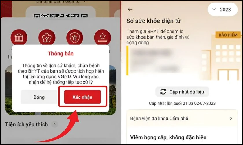 Đồng ý sử dụng ứng dụng Sổ sức khoẻ điện tử VNeID