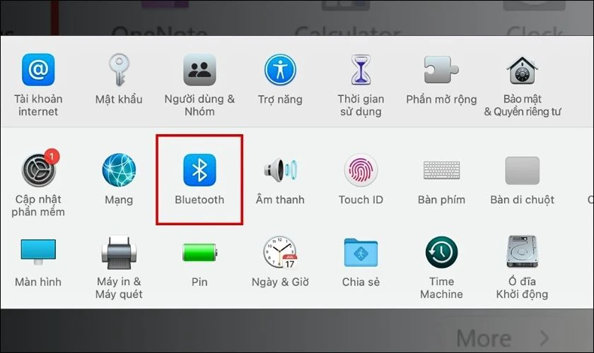 Chọn mục Bluetooth