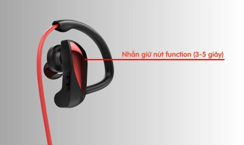 Cách sử dụng tai nghe Bluetooth có dây JOYROOM JR-U12 - Bật nguồn tai nghe