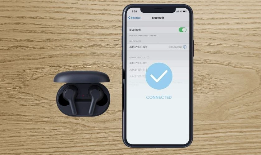 Cách kết nối tai nghe Bluetooth không dây Aukey EP-T25 chính hãng