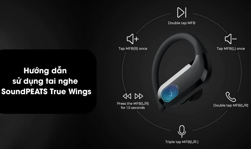Cách sử dụng các chức năng chính trên tai nghe Bluetooth không dây SoundPEATS True Wings