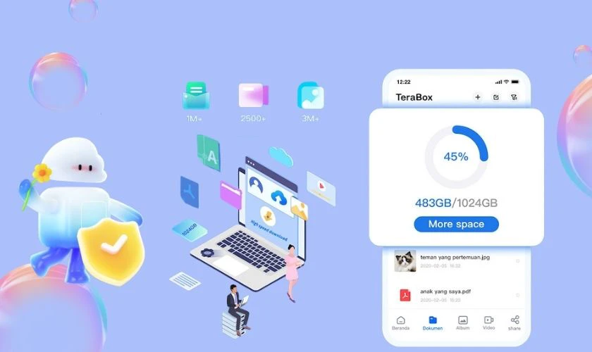 Terabox hỗ trợ lưu trữ đa dạng file, dữ liệu, định dạng tệp