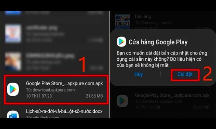 Hướng dẫn cách mở file Google Play Store APK