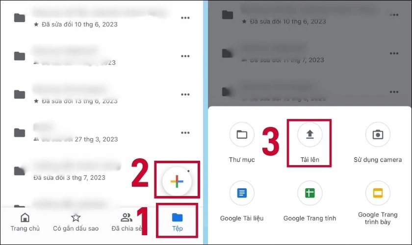 Cách up file ảnh, video và tập tin lên Google Drive trên điện thoại iPhone
