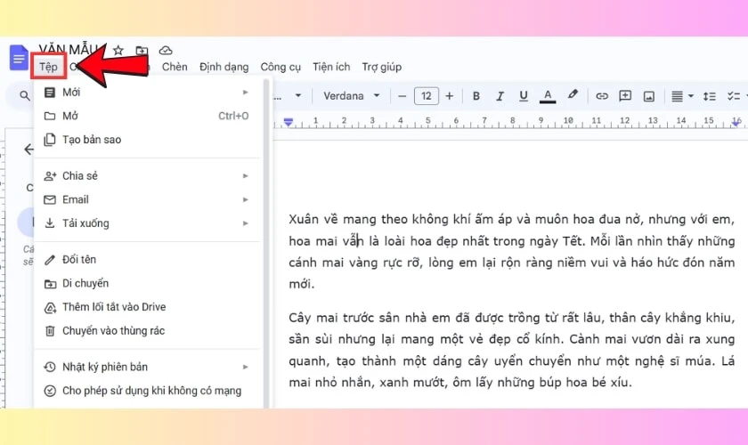 Cách tải file trên Google Docs về máy tính