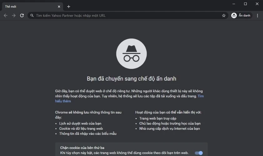 Dùng chế độ ẩn danh trên trình duyệt