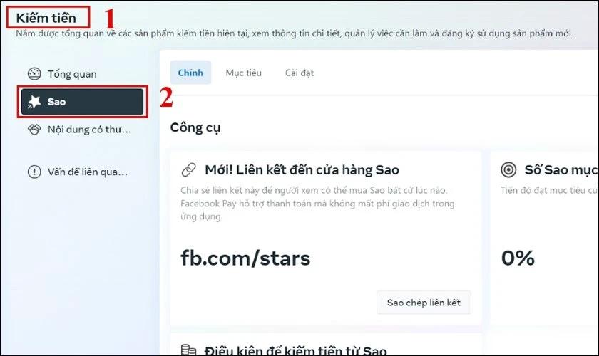 Cách tắt tặng Sao cho Trang trên Facebook