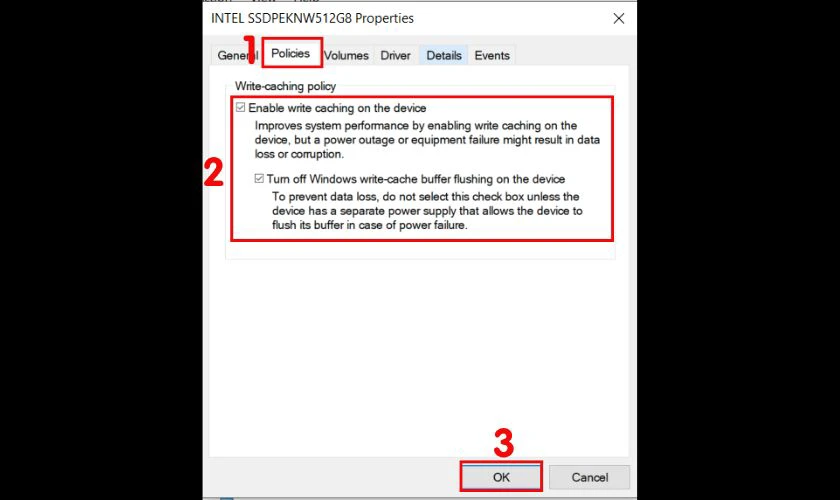 Kích hoạt Write caching để làm nhẹ máy tính Win 7, 10, 11