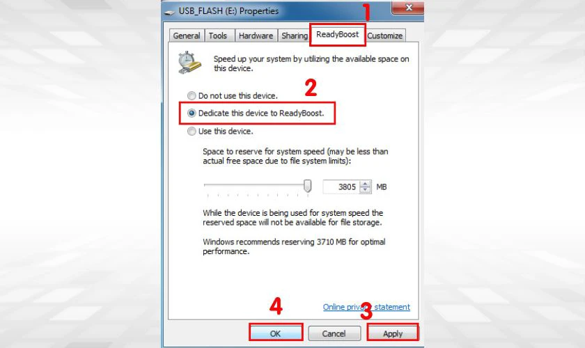 Tùy chỉnh ReadyBoost để tăng tốc máy tính