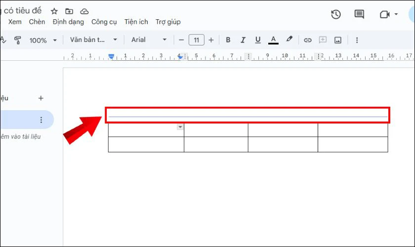 Cách thay đổi kích thước cột và hàng trong Docs