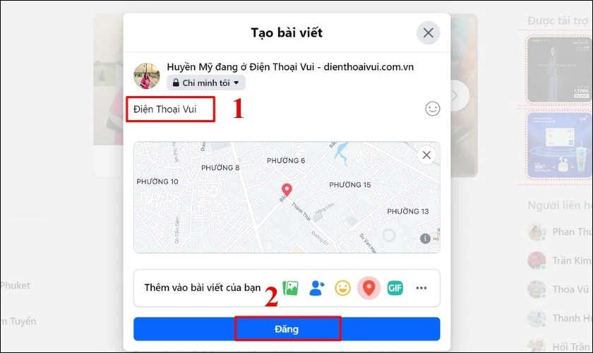 Tiếp tục nhấn Đăng