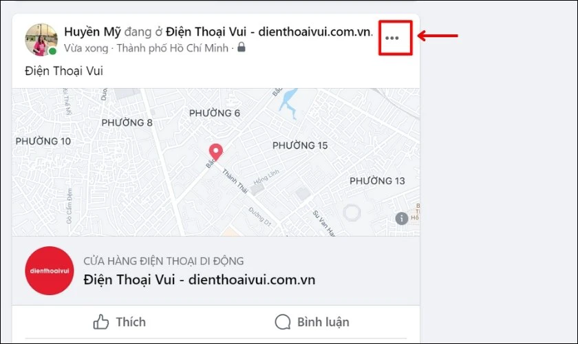 Chọn biểu tượng 3 chấm