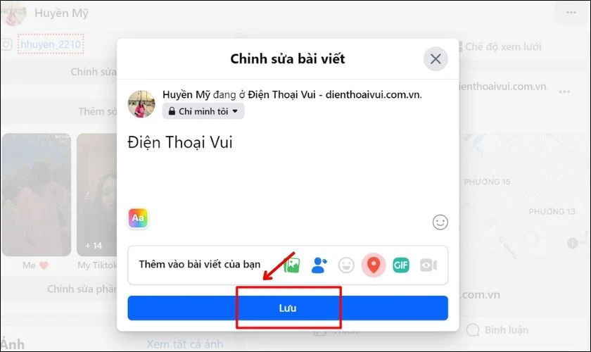 Chỉ cần nhấn Lưu thay đổi