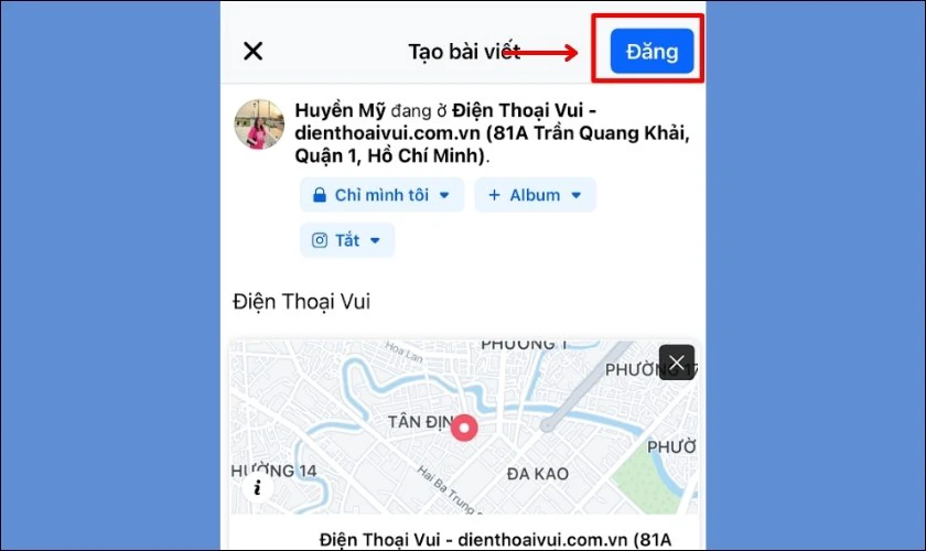 Cuối cùng nhấn Đăng bài viết