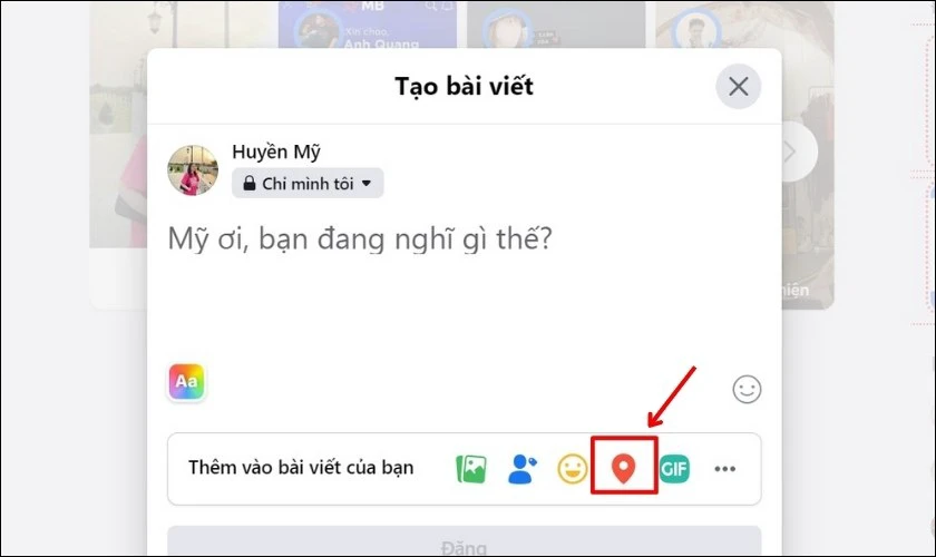 Chọn biểu tượng Check in