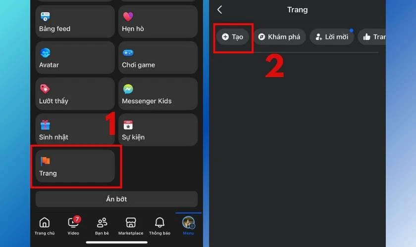 Cách tạo Fanpage trên Facebook bằng điện thoại