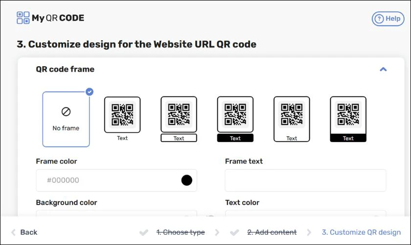 Tiếp theo bạn có thể thiết kế kiểu mã QR theo yêu thích của mình