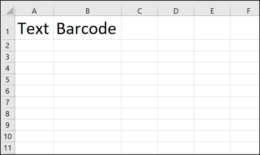 Cách tạo mã vạch trong Excel bằng công thức