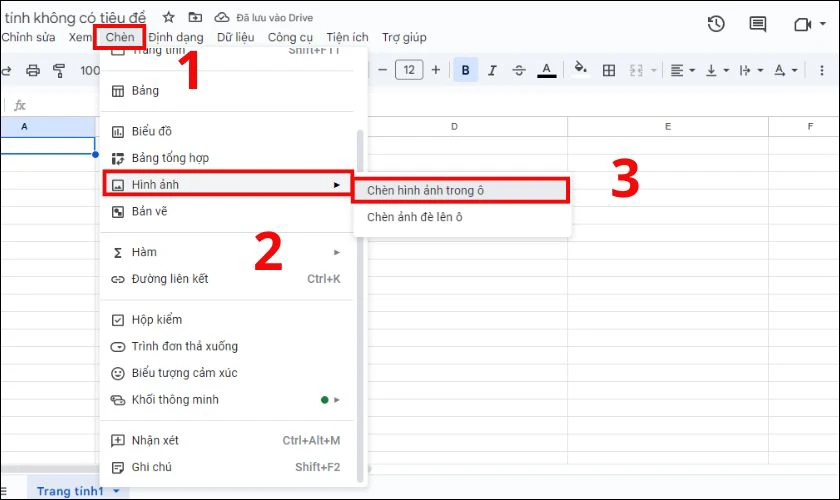 Cách tạo ô tick trong Google Sheet bằng hình ảnh