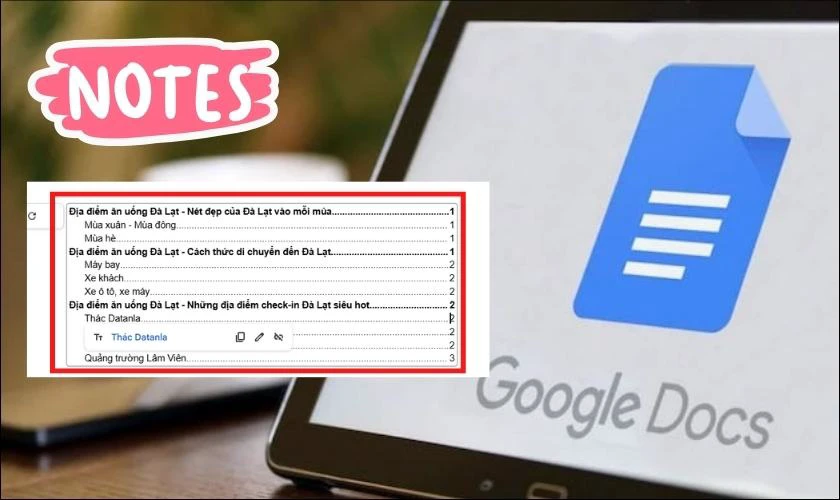 Lưu ý khi tạo outline trong Google Docs