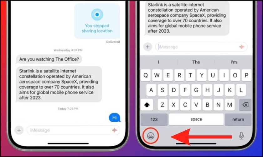 Cách gửi sticker sao khi tạo từ ảnh trên iPhone 