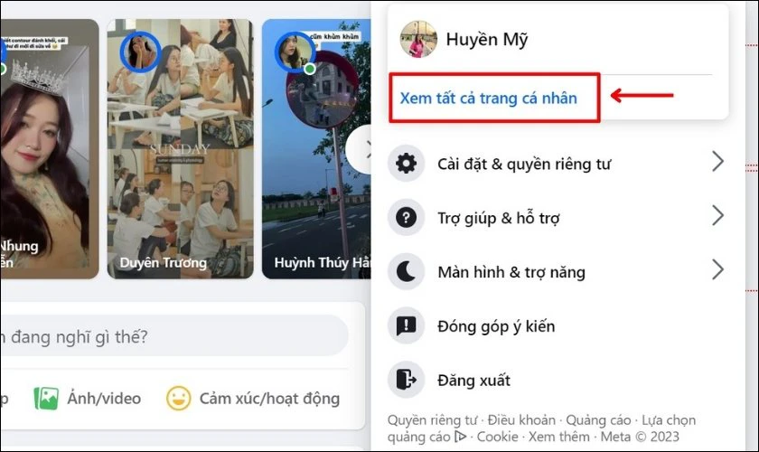 Nhấp vào Xem tất cả trang cá nhân