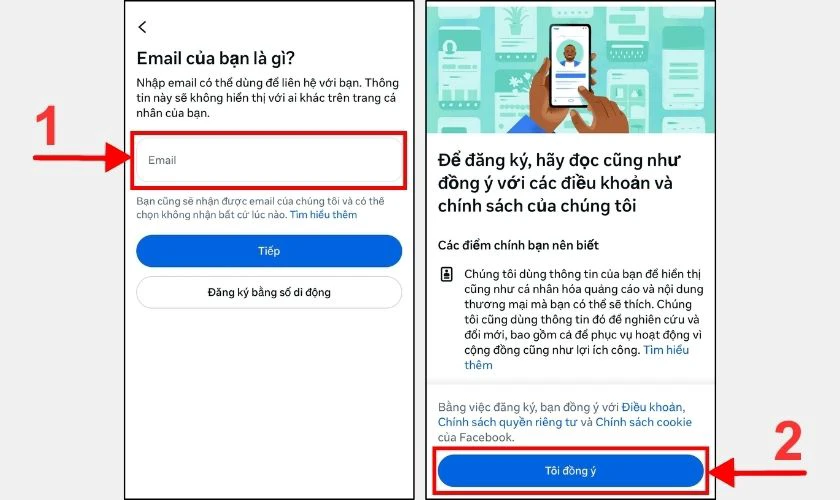 Nhập địa chỉ email của bạn để có thể dễ dàng khôi phục tài khoản