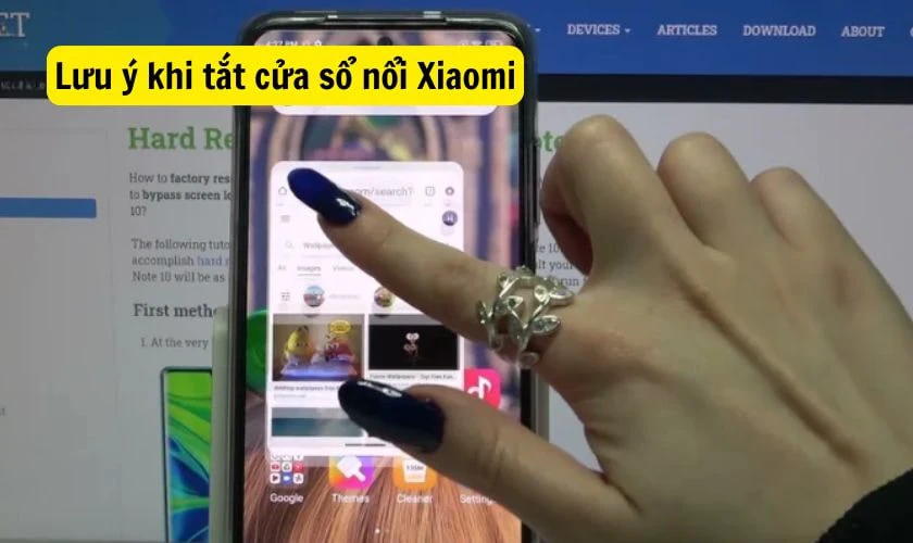 Lưu ý khi tắt cửa sổ nổi Xiaomi