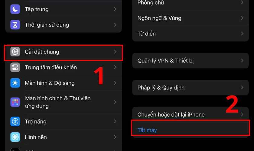 Cách tắt nguồn iPhone 14 Pro Max khi bị đơ bằng Cài đặt