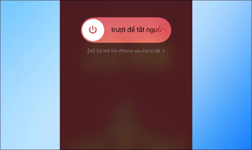 Hệ thống sẽ hiển thị thanh trượt tắt nguồn trên màn hình