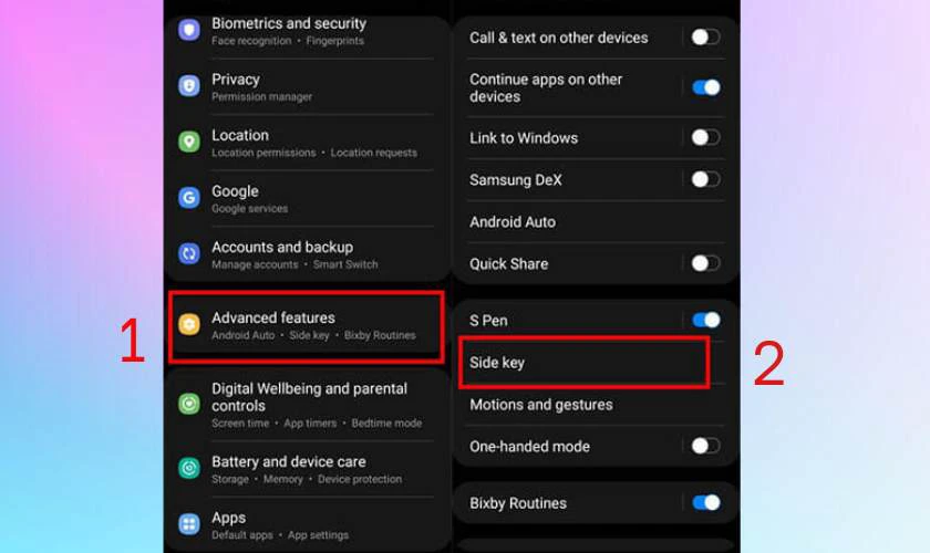 Cách tắt nguồn Samsung bằng Cài đặt