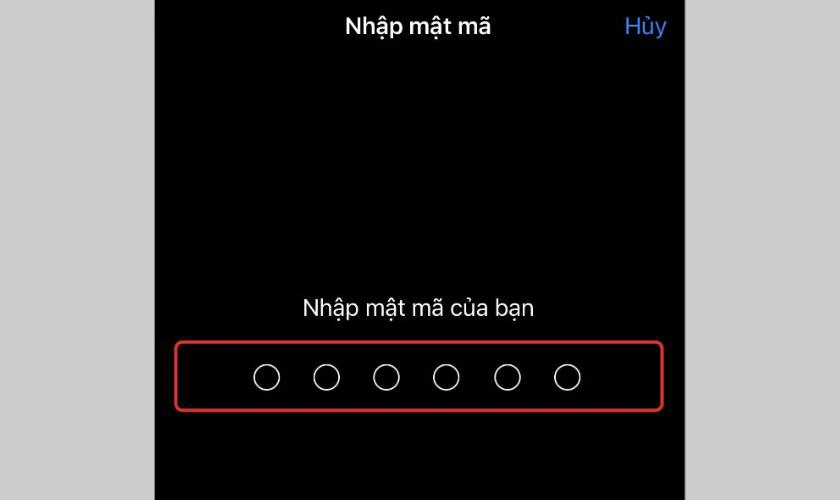 Bạn cần nhập mật mã của thiết bị