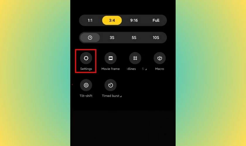 Tìm và nhấn vào biểu tượng Cài đặt
