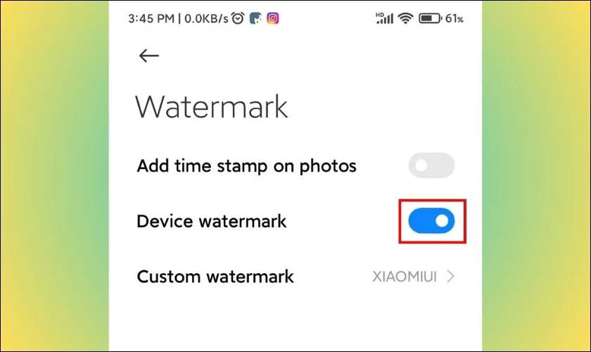 Tắt công tắc bên cạnh tùy chọn này là bạn đã hoàn thành