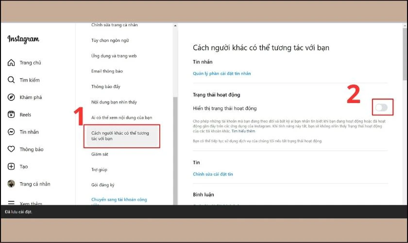 Chọn vào mục Cách người khác có thể tương tác với bạn