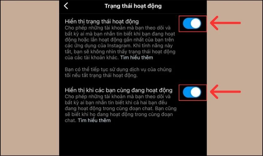 Bấm nút gạt qua trái