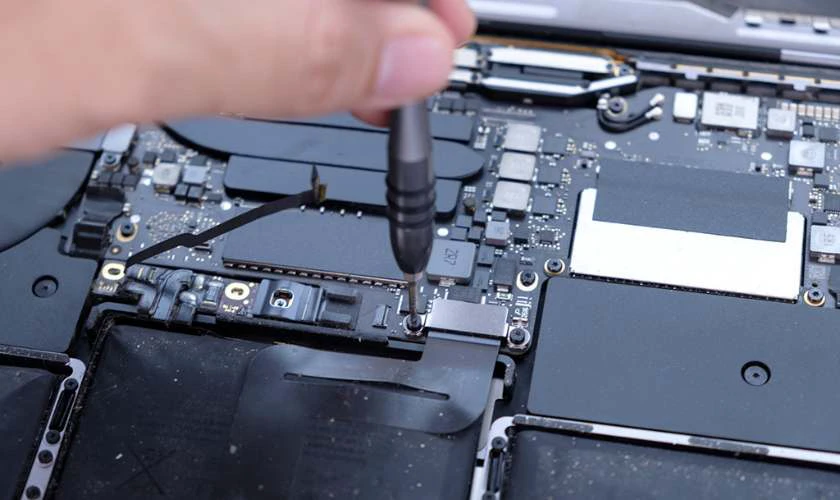 Tháo tất cả các ốc vít đang giữ pin cố định vào khung máy