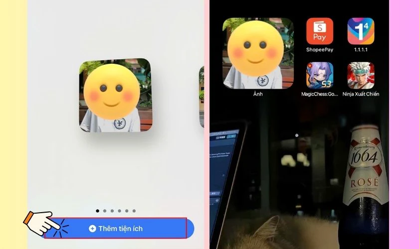 Cách thêm tiện ích ảnh nổi bật ra màn hình chính trên iOS 18.7